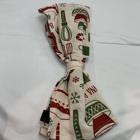 2 Sets Demdaco Holiday Wooden Spoon Bar Towel Red Green Christmas Howl-idays Dog - Picture 6 of 15